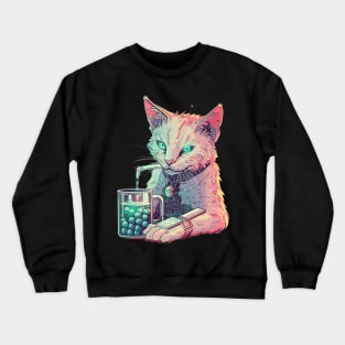 Cat's Boba Journey Crewneck Sweatshirt